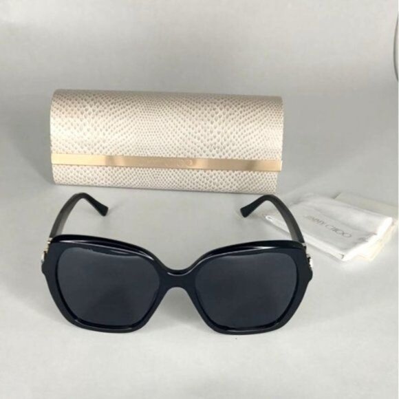 Jimmy Choo Sunglasses MANON GS 807 IR Black Oversized Swarovski Crystal NEW - Picture 11 of 16